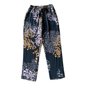Psophia Women’s Silk Blend‎ Pull-on Elastic Waist Pants Black size 36 (US 4/6)